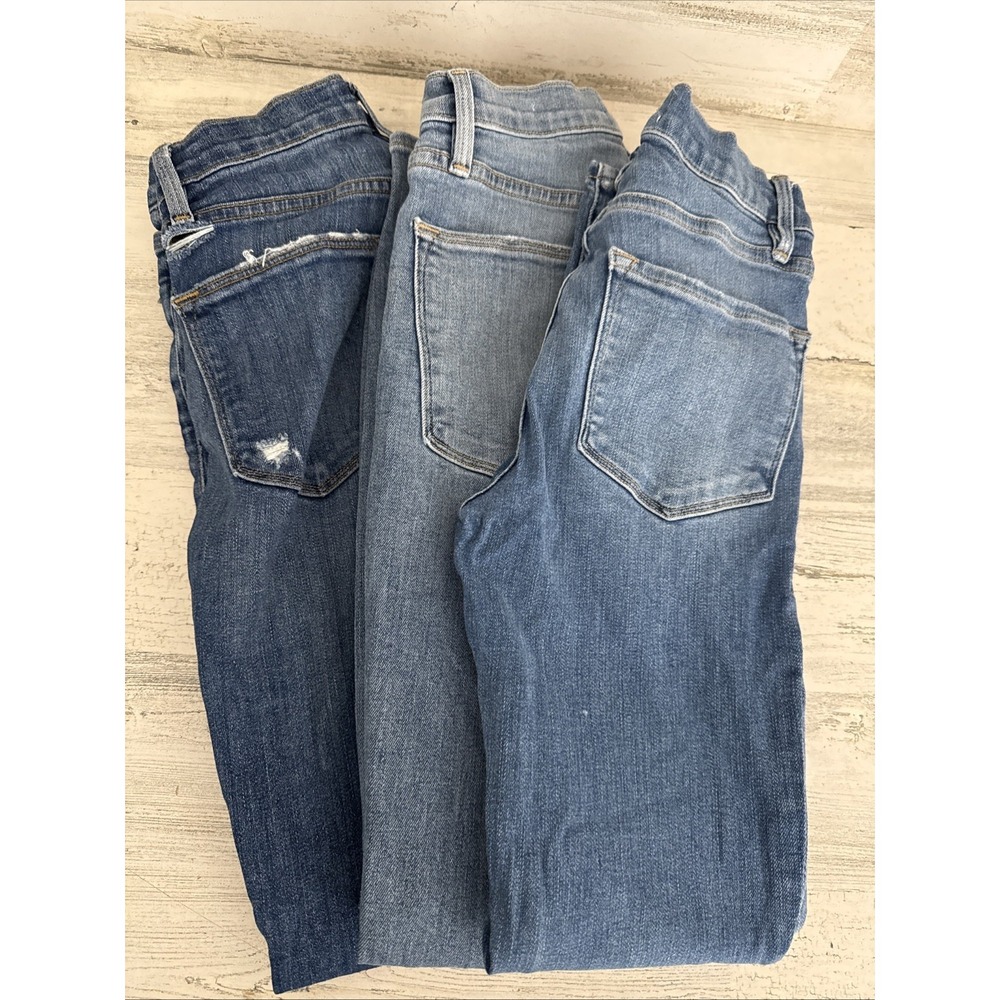 FRAME Denim Women's Size 24 Le Skinny De Jeanne Blue Stretch Bundle